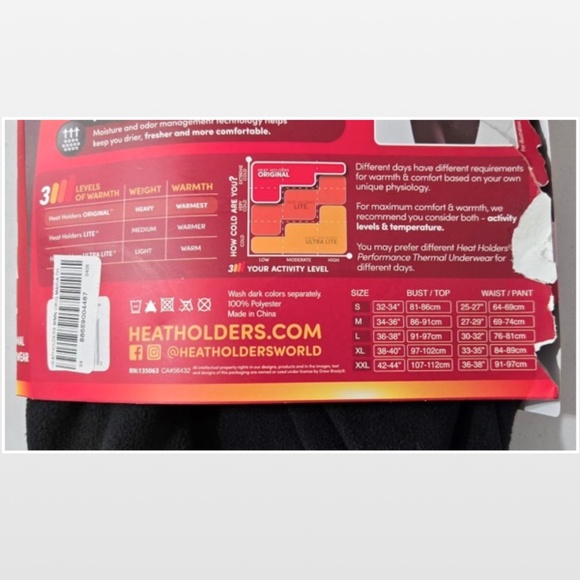 New Heat Holders Shirt Womens Medium Thermal Black Top Long Sleeve Active Outdoo - Picture 12 of 15